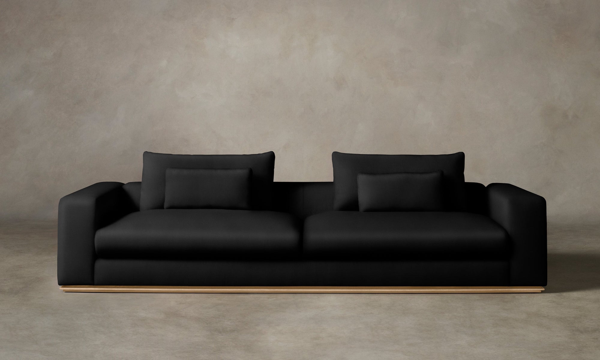 The Nicola Sofa - Pebbled Leather Ink