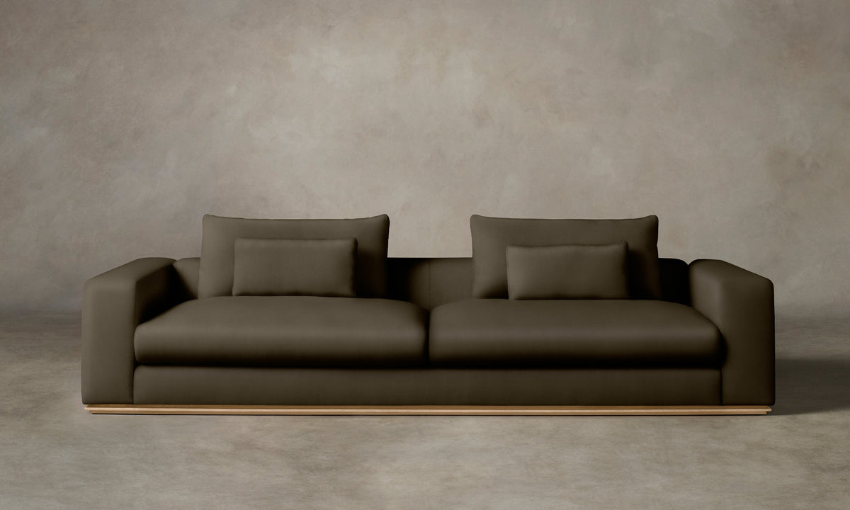 The Nicola Sofa - Pebbled Leather Truffle