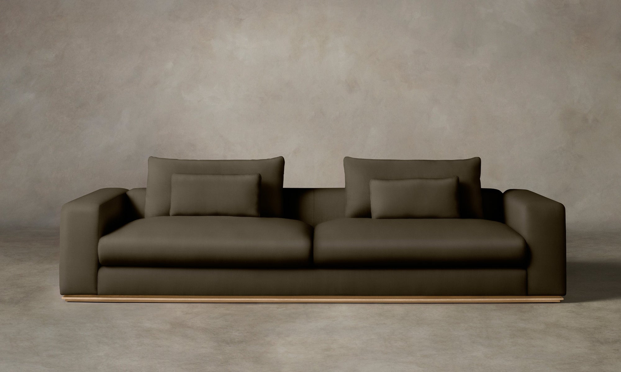 The Nicola Sofa - Pebbled Leather Truffle