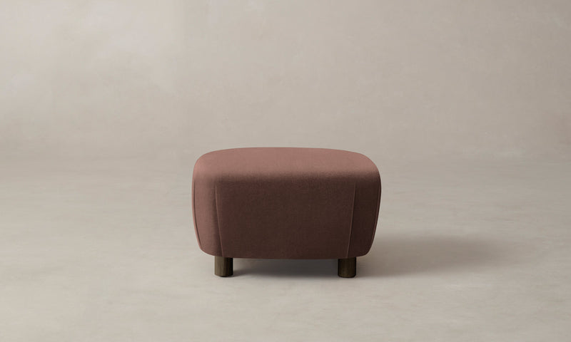 The Perry Ottoman - Marled Alpaca Velvet Molasses