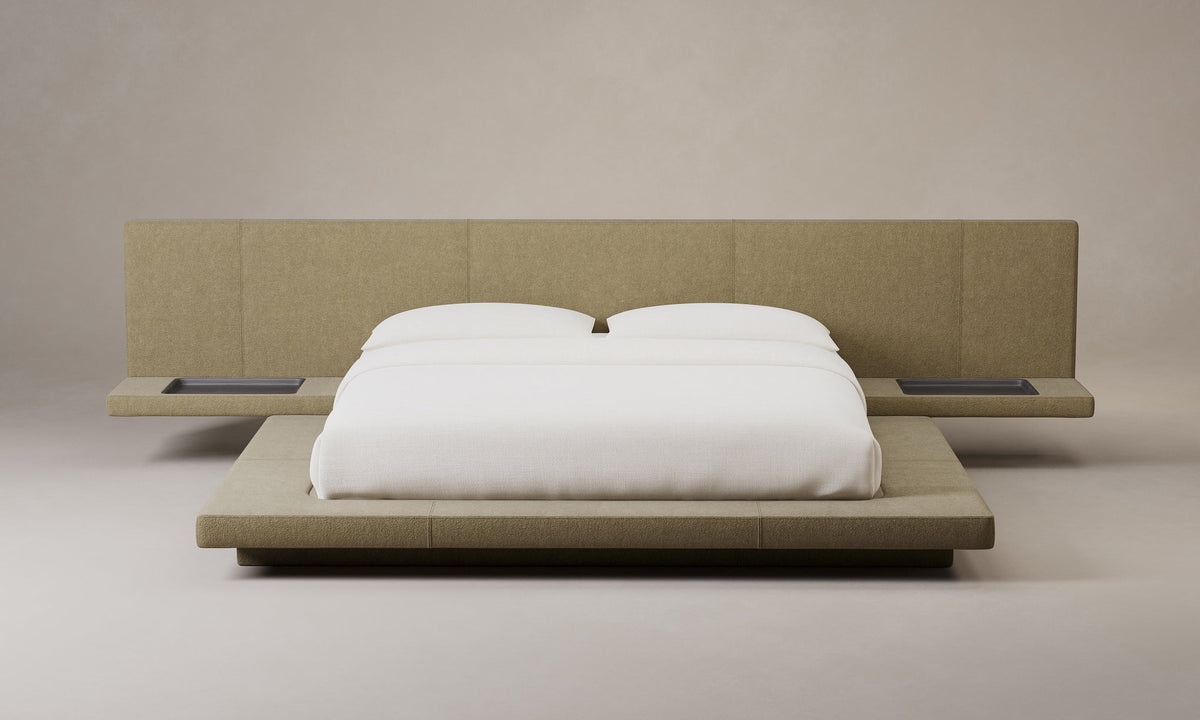 The Petra Bed - Mohair Almond