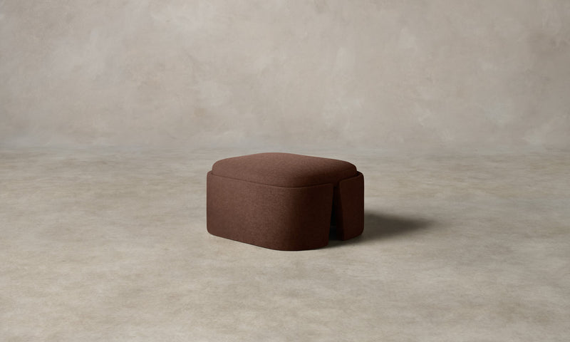 The Separa Ottoman - Marled Alpaca Velvet Molasses