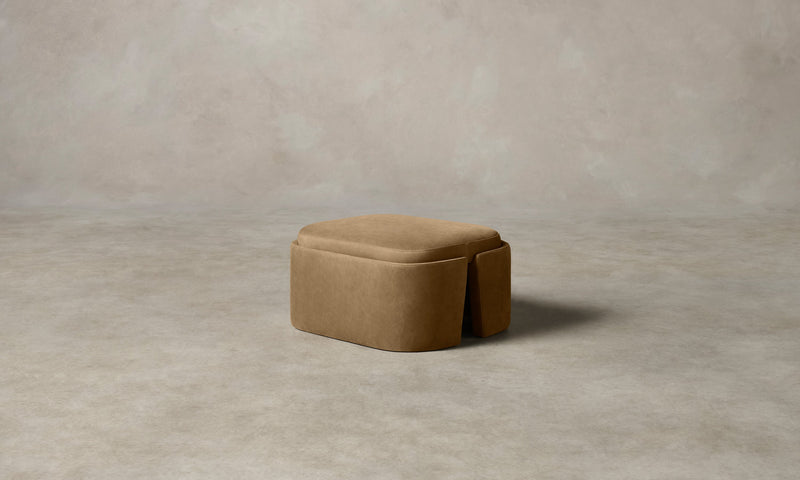 The Separa Ottoman - Nubuck Leather Rye