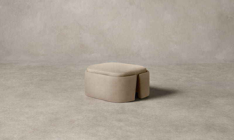 The Separa Ottoman - Performance Textural Weave Savanna