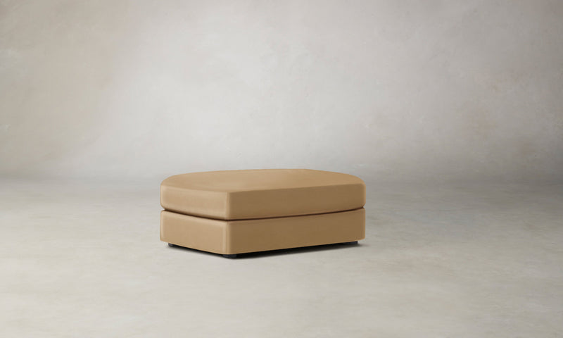 The Varick Ottoman - Costa Leather Ridge
