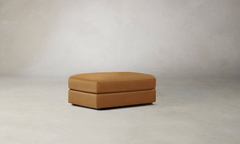 The Varick Ottoman - Costa Leather Nutmeg