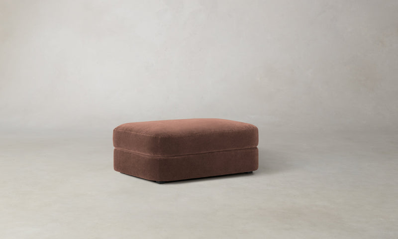The Varick Ottoman - Marled Alpaca Velvet Molasses