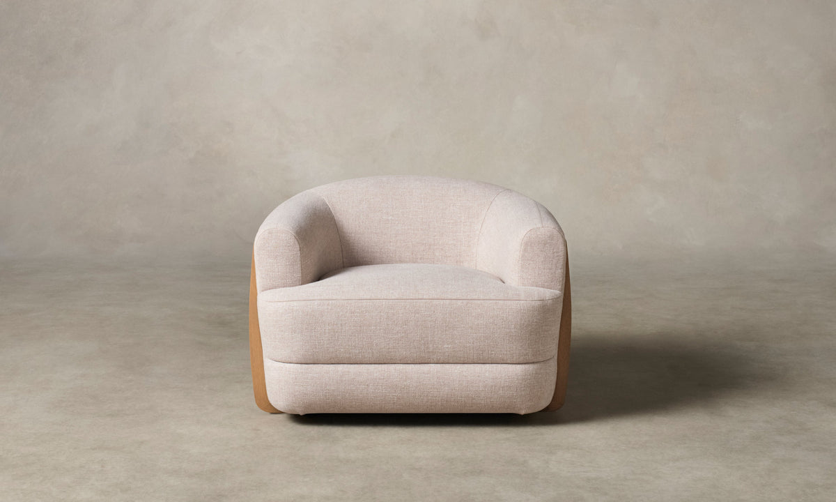 The Vera Swivel Chair - Heritage Belgian Linen Petal