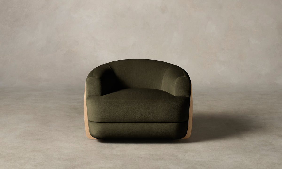 The Vera Swivel Chair - Mohair Moss