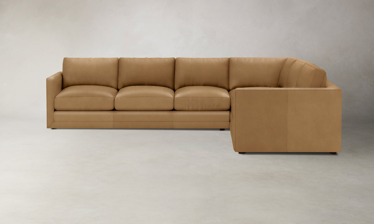 The Warren Sectional - Costa Leather Nutmeg