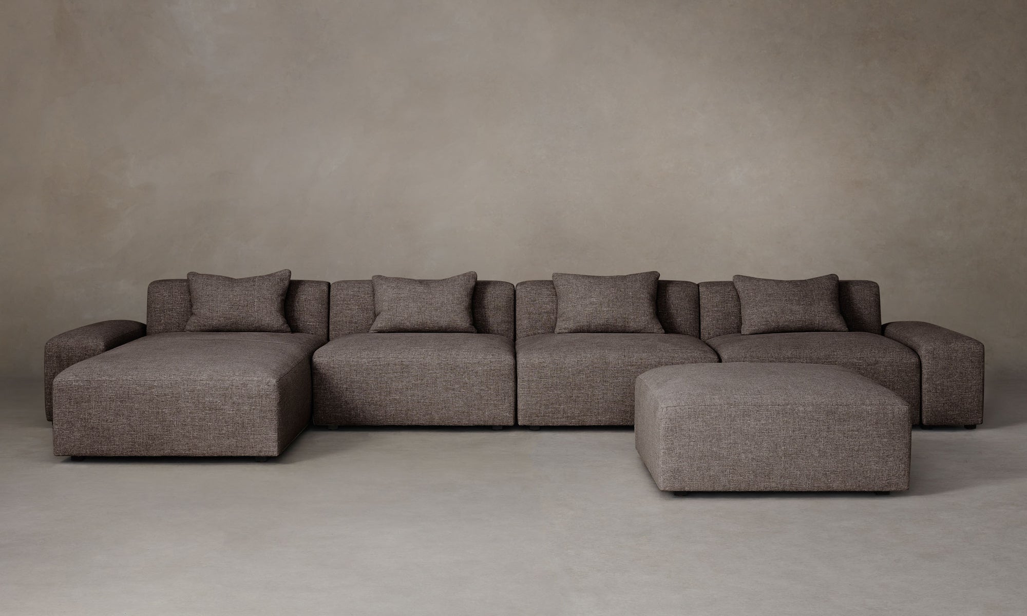 The Breuer Modular Sectional - Heritage Belgian Linen Carob