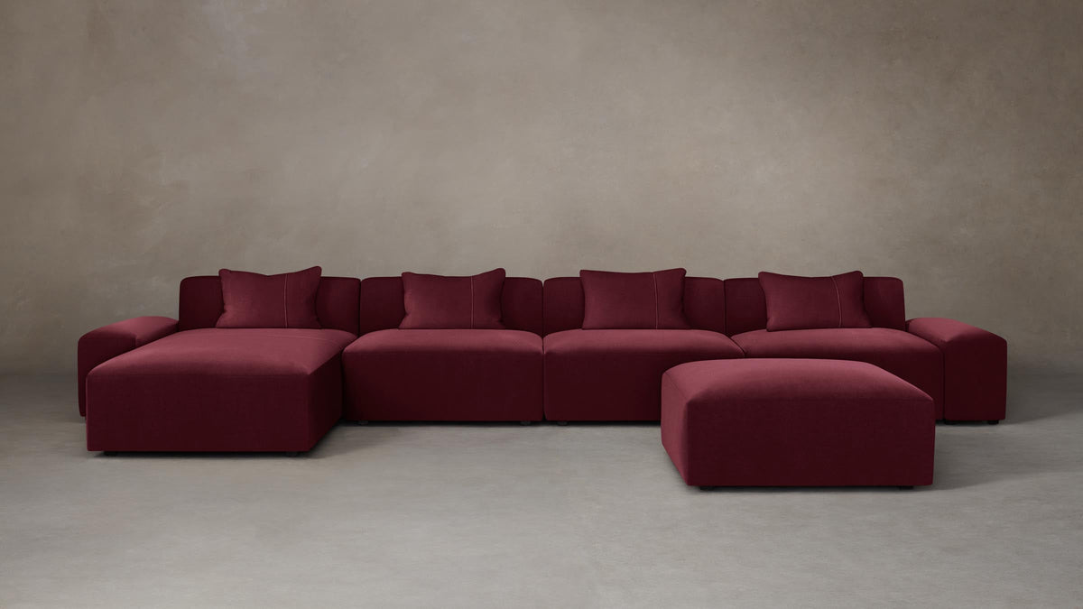 The Breuer Modular Sectional - Performance Velvet Merlot