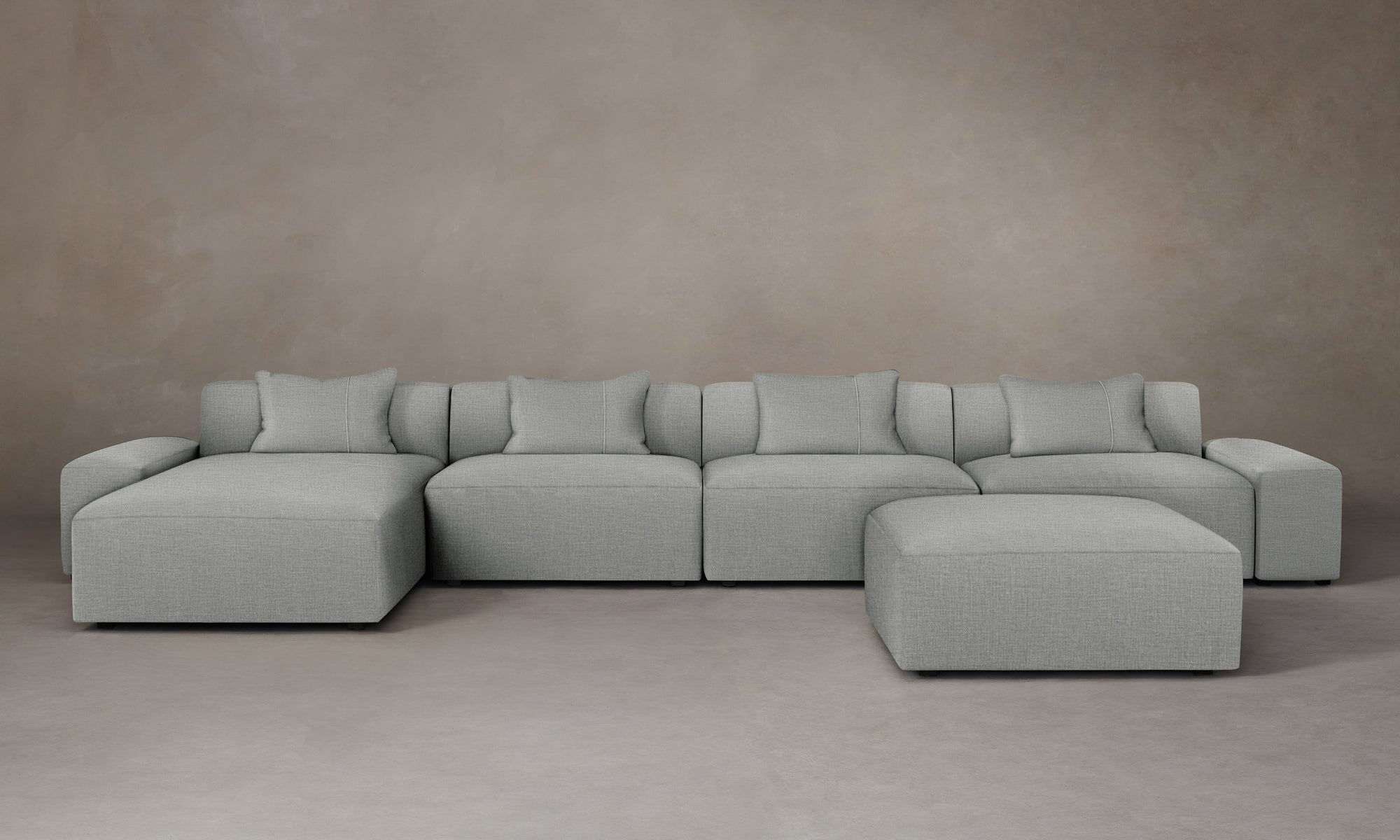 The Breuer Modular Sectional - Performance Woven Chenille Rain