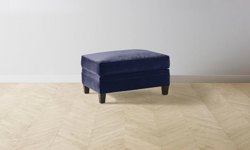 The Carmine Ottoman - Performance Velvet Midnight