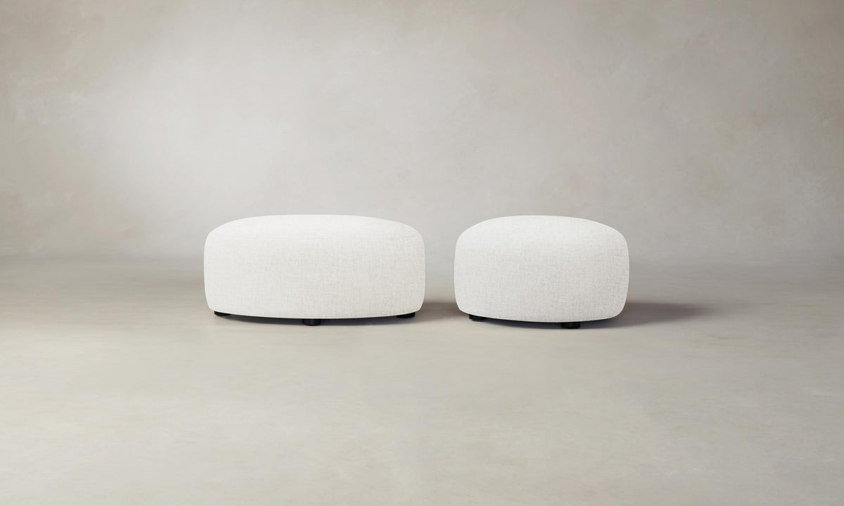 The Chelsea Ottoman - Heritage Belgian Linen Egret