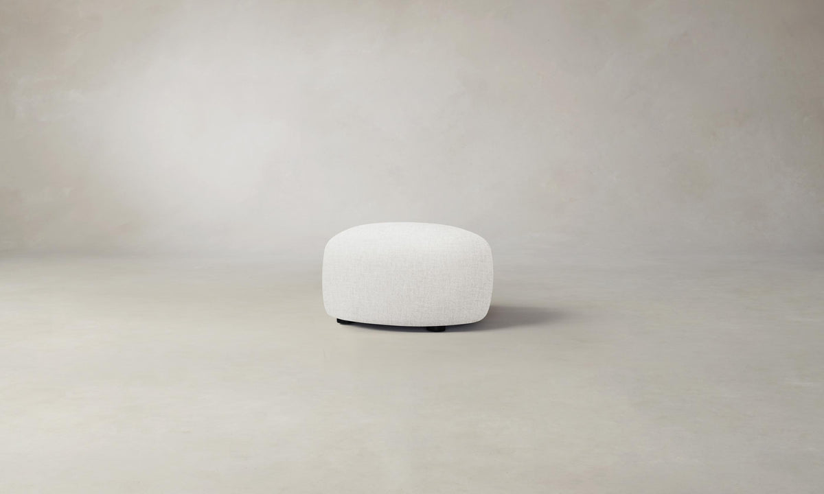 The Chelsea Ottoman - Heritage Belgian Linen Egret