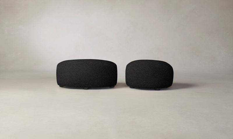 The Chelsea Ottoman - Italian Brushed Wool Pepper