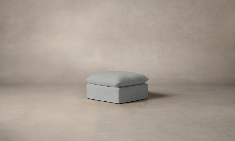 The Dune Ottoman - Performance Woven Chenille Rain