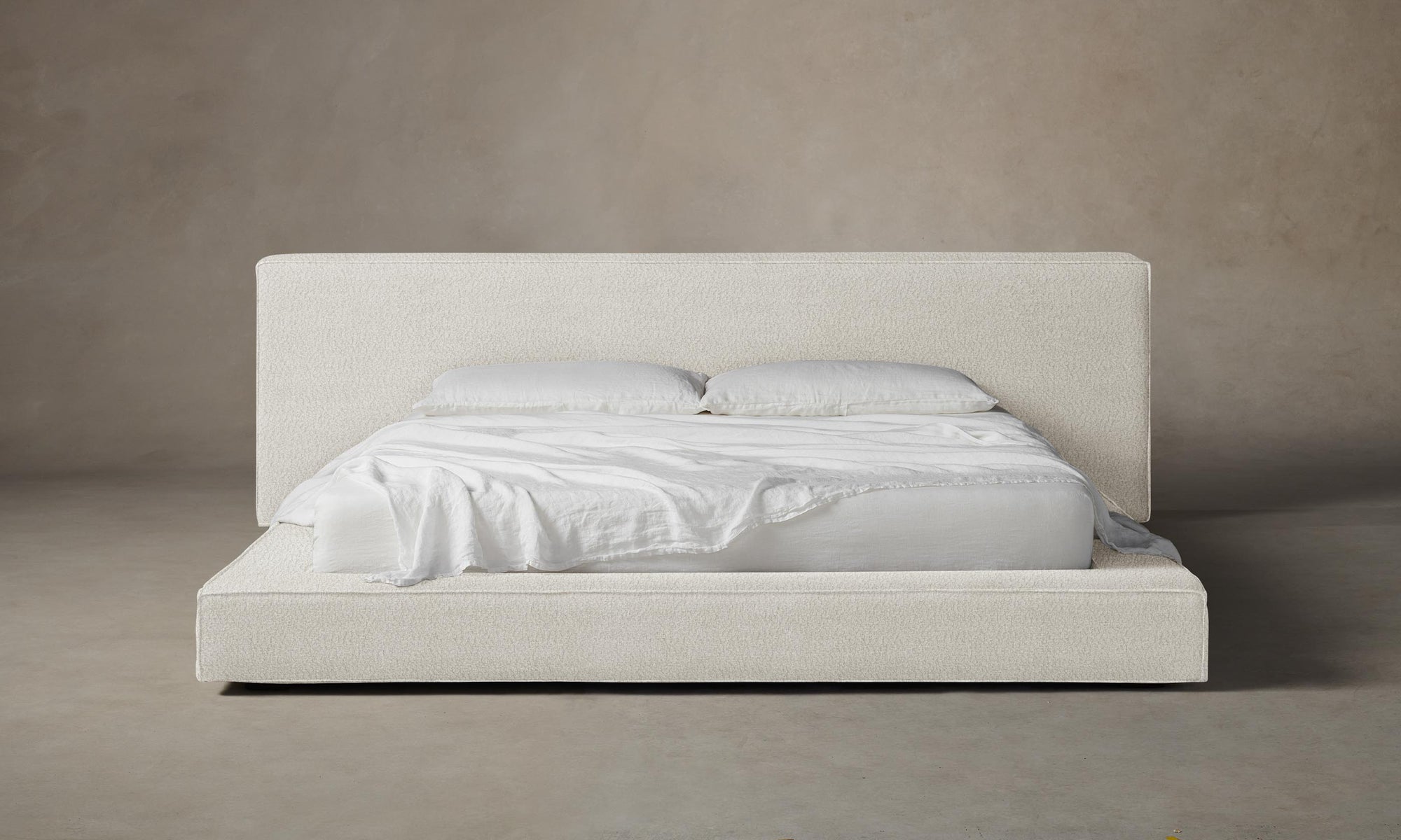The Eldridge Bed - Italian Bouclé White
