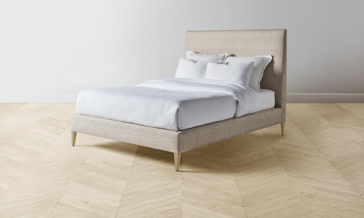 The Essex Bed - Performance Linen Weave Beige