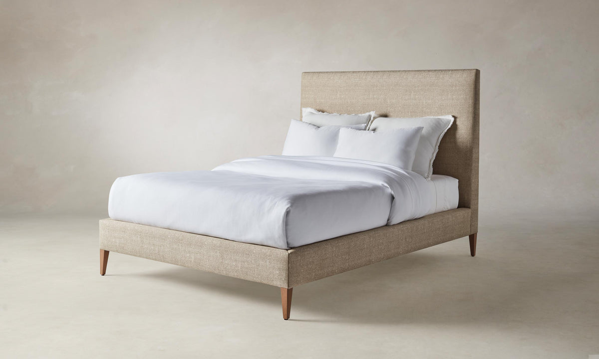The Essex Bed - Performance Linen Weave Beige