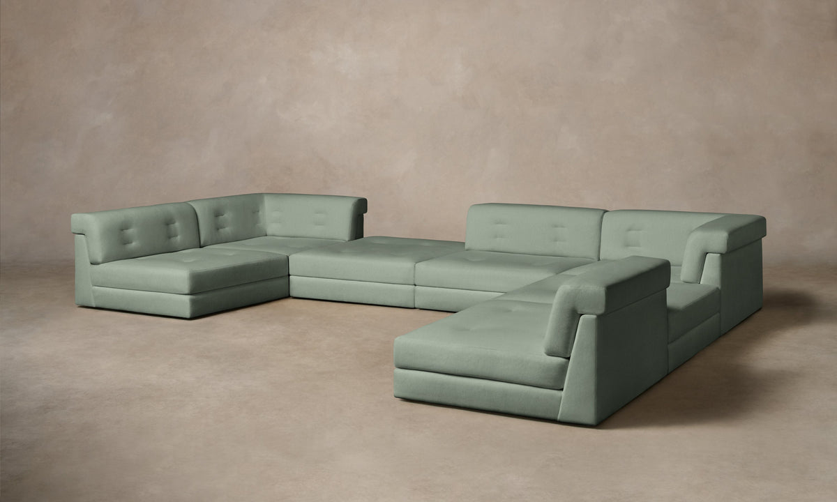 The Forma Modular Sectional - Performance Velvet Seafoam