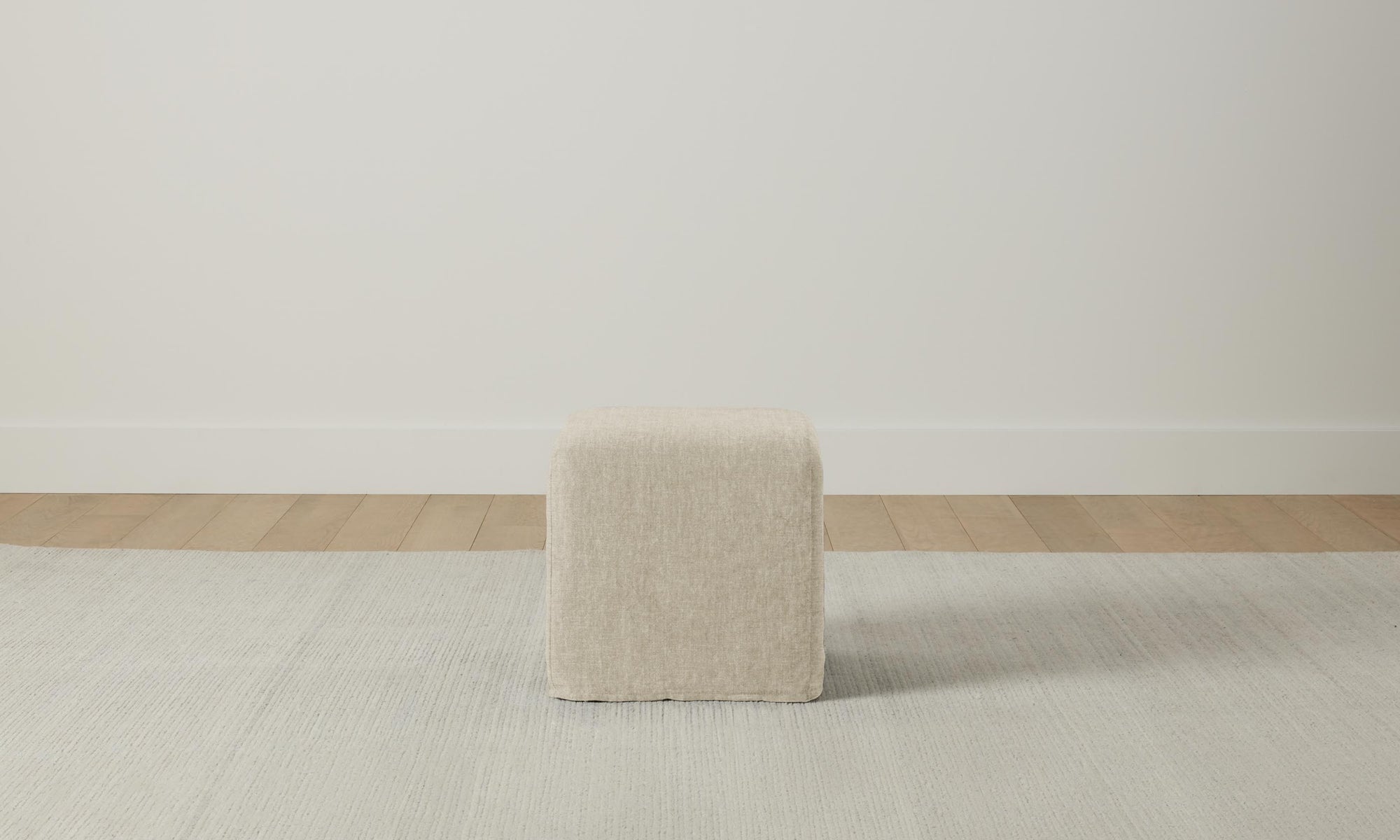 The Franklin Ottoman - Heritage Belgian Linen Alder