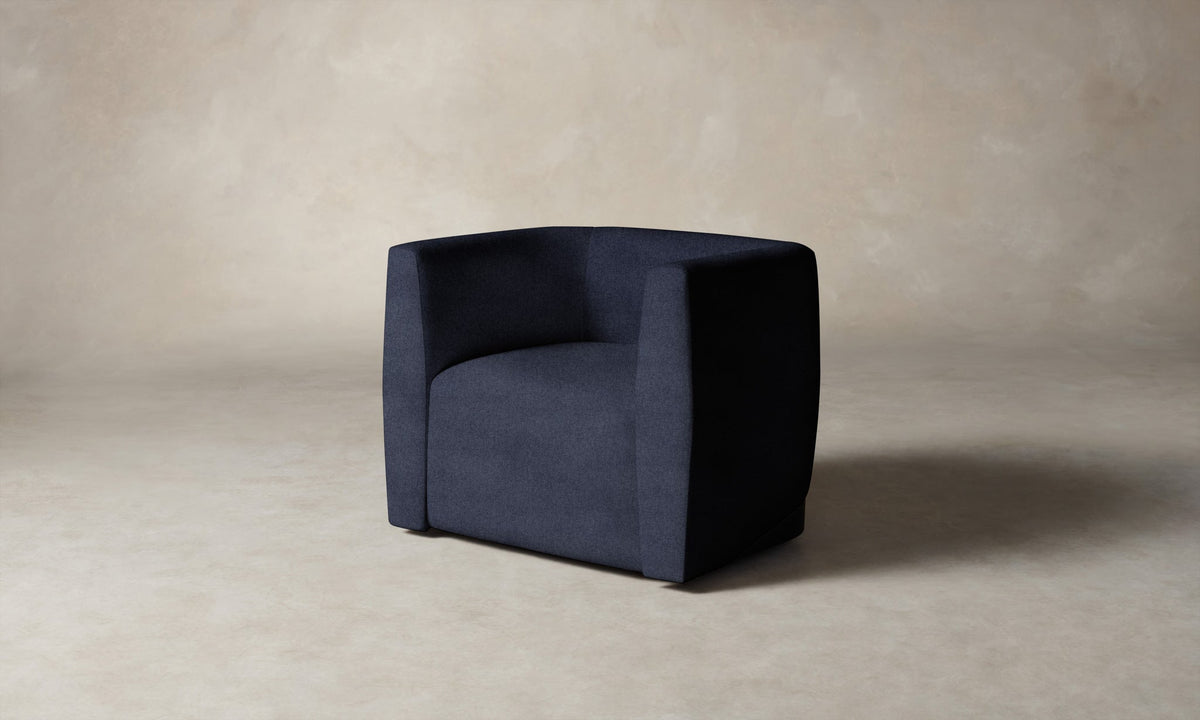 The Henri Swivel Chair - Italian Brushed Wool Harbor