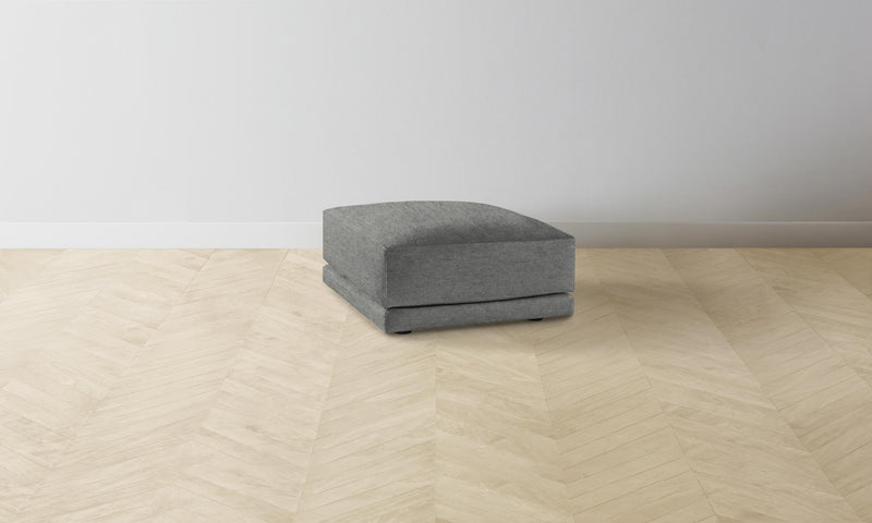 The Jones Ottoman - Performance Tweed Smoke