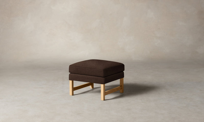 The Kaye Ottoman - Italian Brushed Wool Cocoa