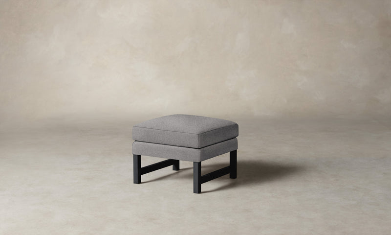 The Kaye Ottoman - Italian Brushed Wool Moon