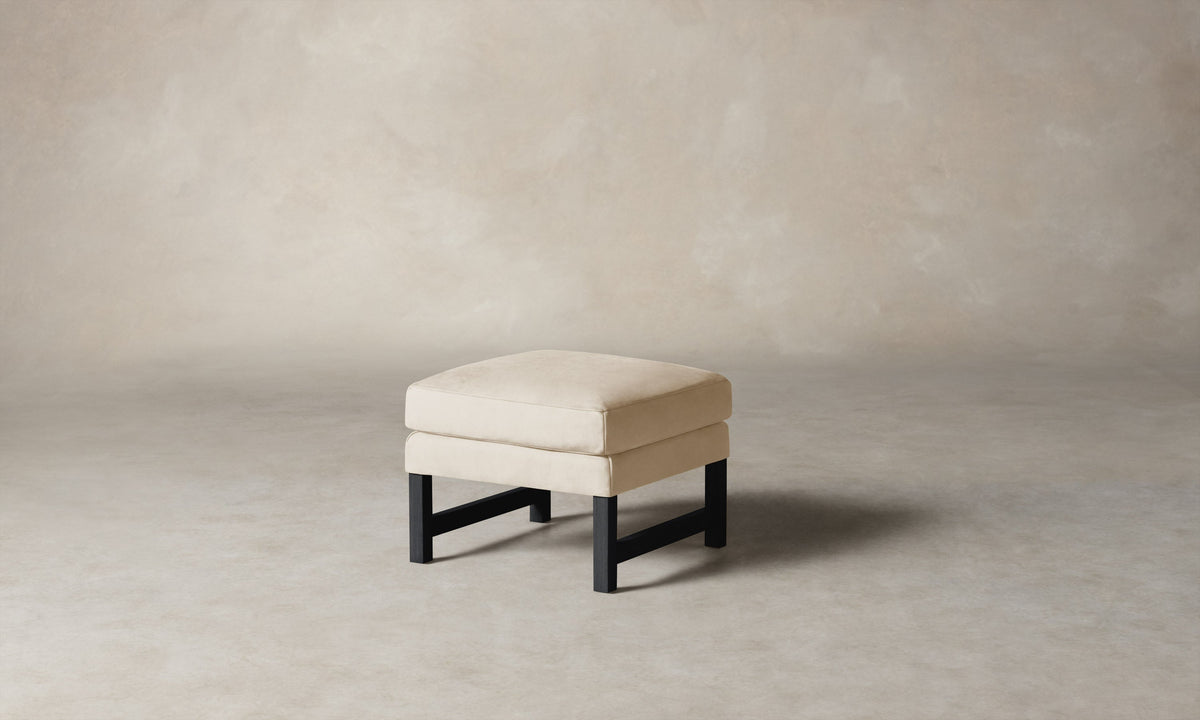 The Kaye Ottoman - Nubuck Leather Fawn