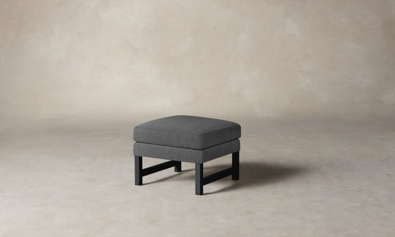 The Kaye Ottoman - Performance Tweed Smoke