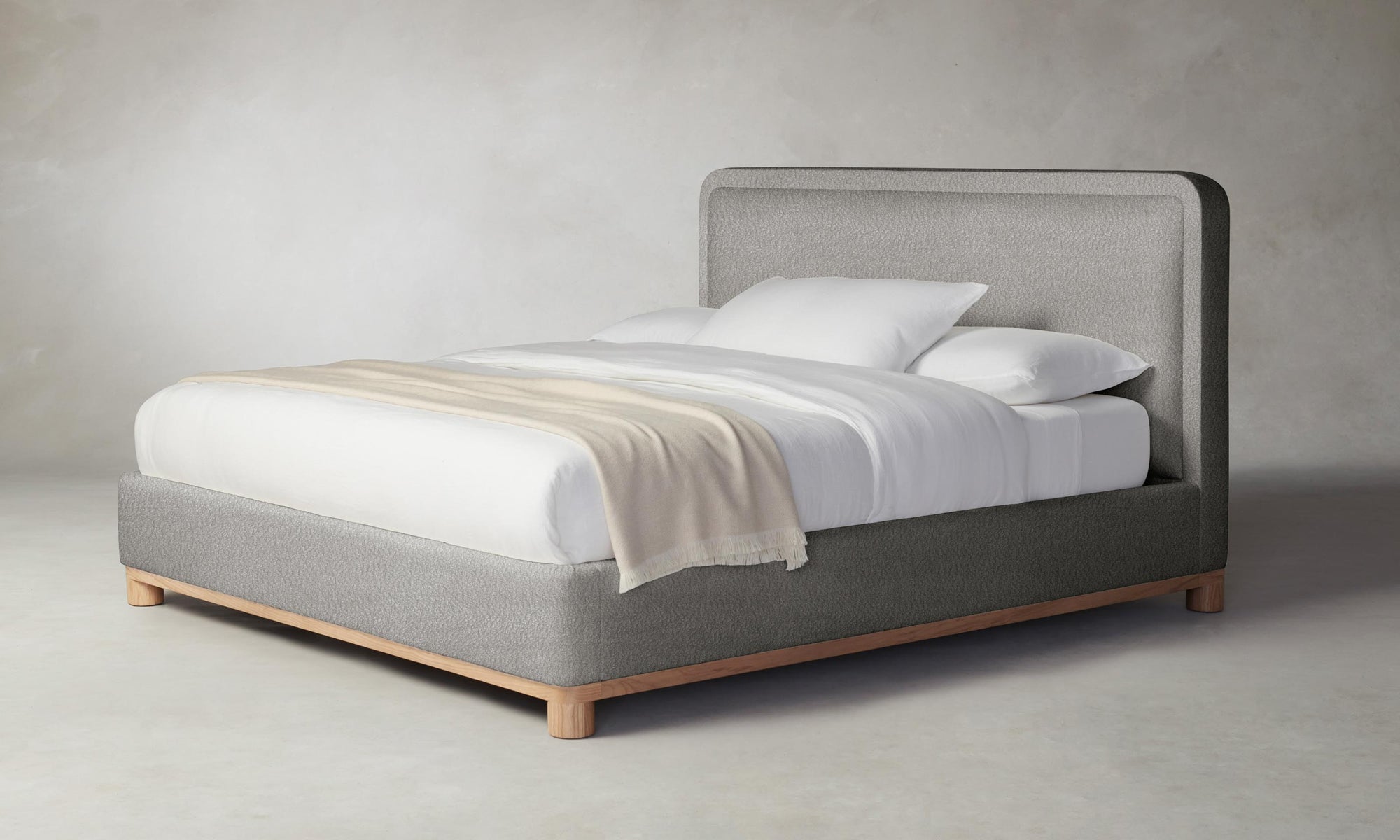 The Kent Bed - Italian Bouclé Fossil