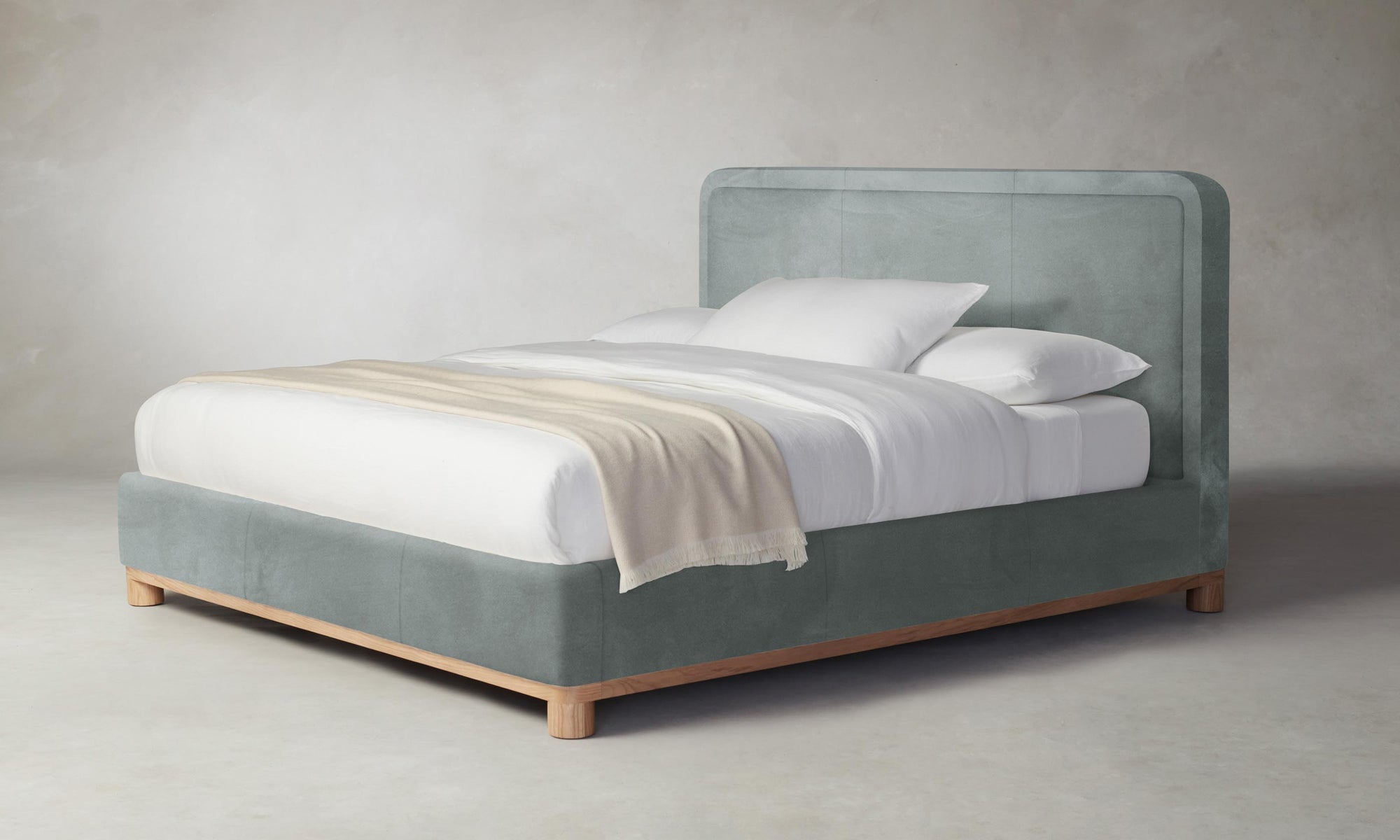 The Kent Bed - Nubuck Leather Tide