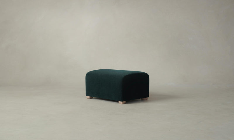 The Lenox Ottoman - Performance Velvet Emerald