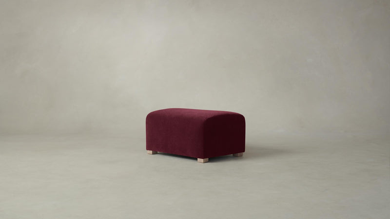 The Lenox Ottoman - Performance Velvet Merlot
