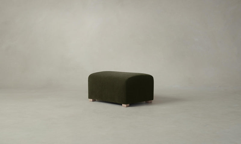 The Lenox Ottoman - Performance Velvet Olive