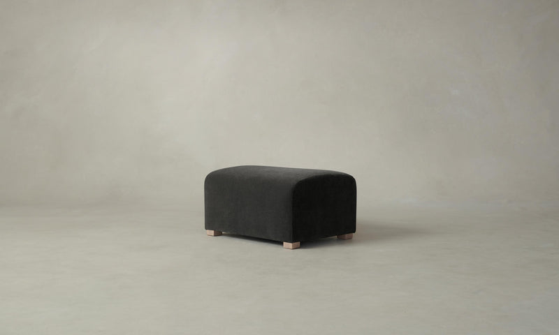 The Lenox Ottoman - Performance Velvet Slate