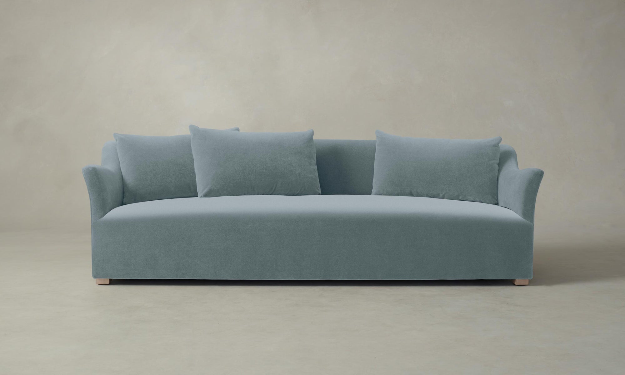 The Lenox Sofa - Performance Velvet Sky