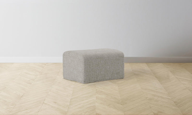 The Leonard Ottoman - Heritage Belgian Linen Agate