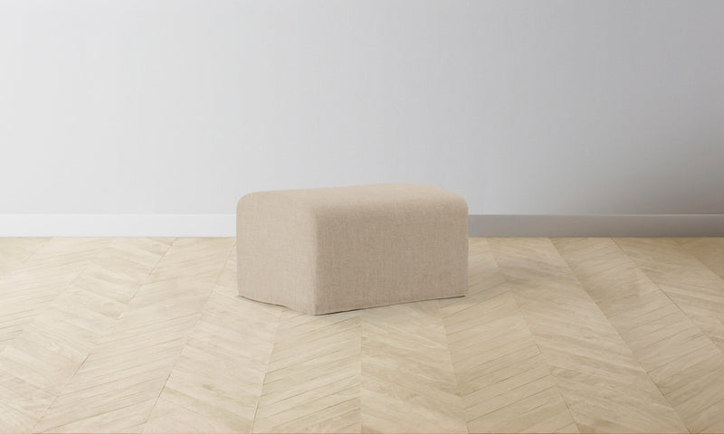 The Leonard Ottoman - Heritage Belgian Linen Husk