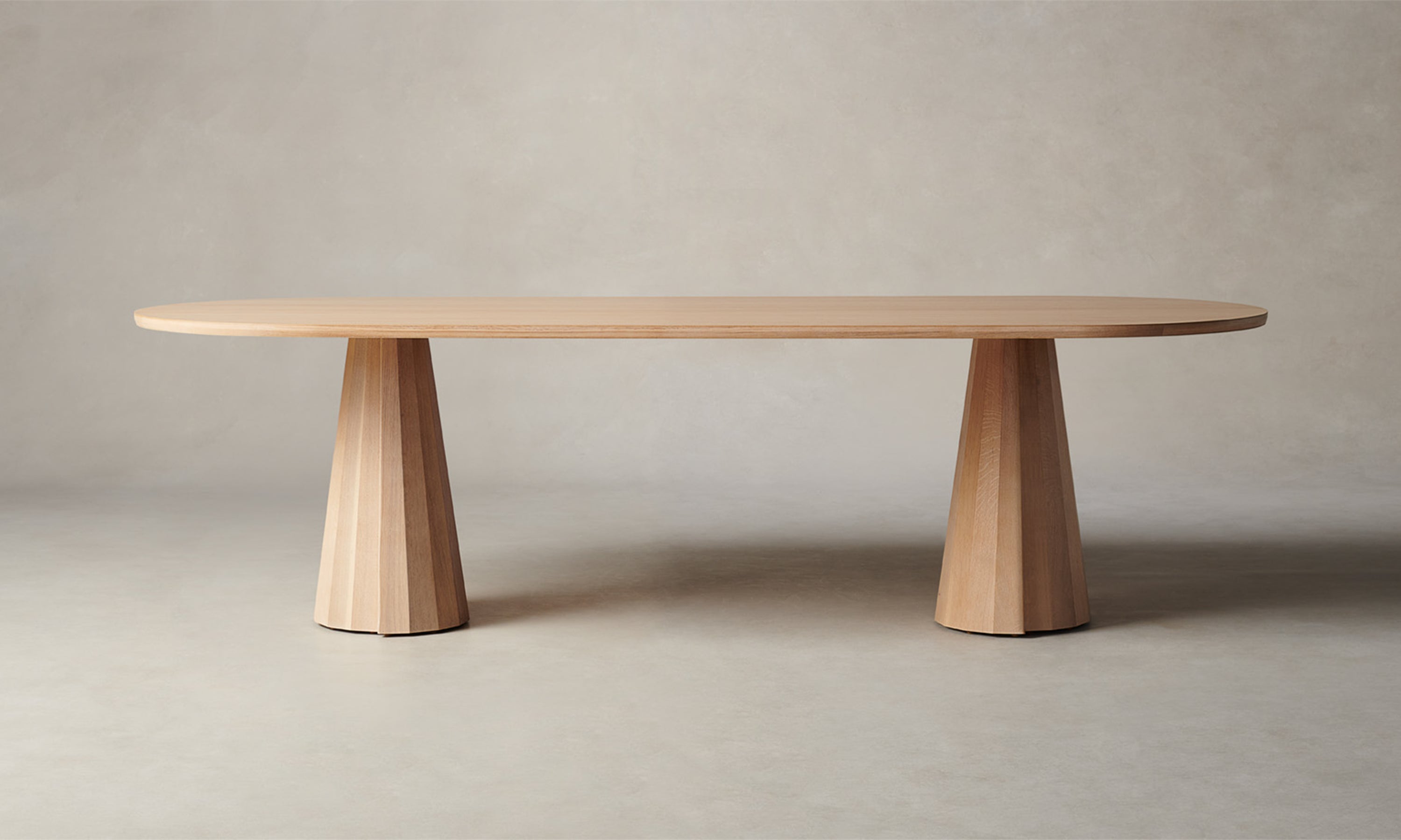 bank oval wood dining table in natural oak, large