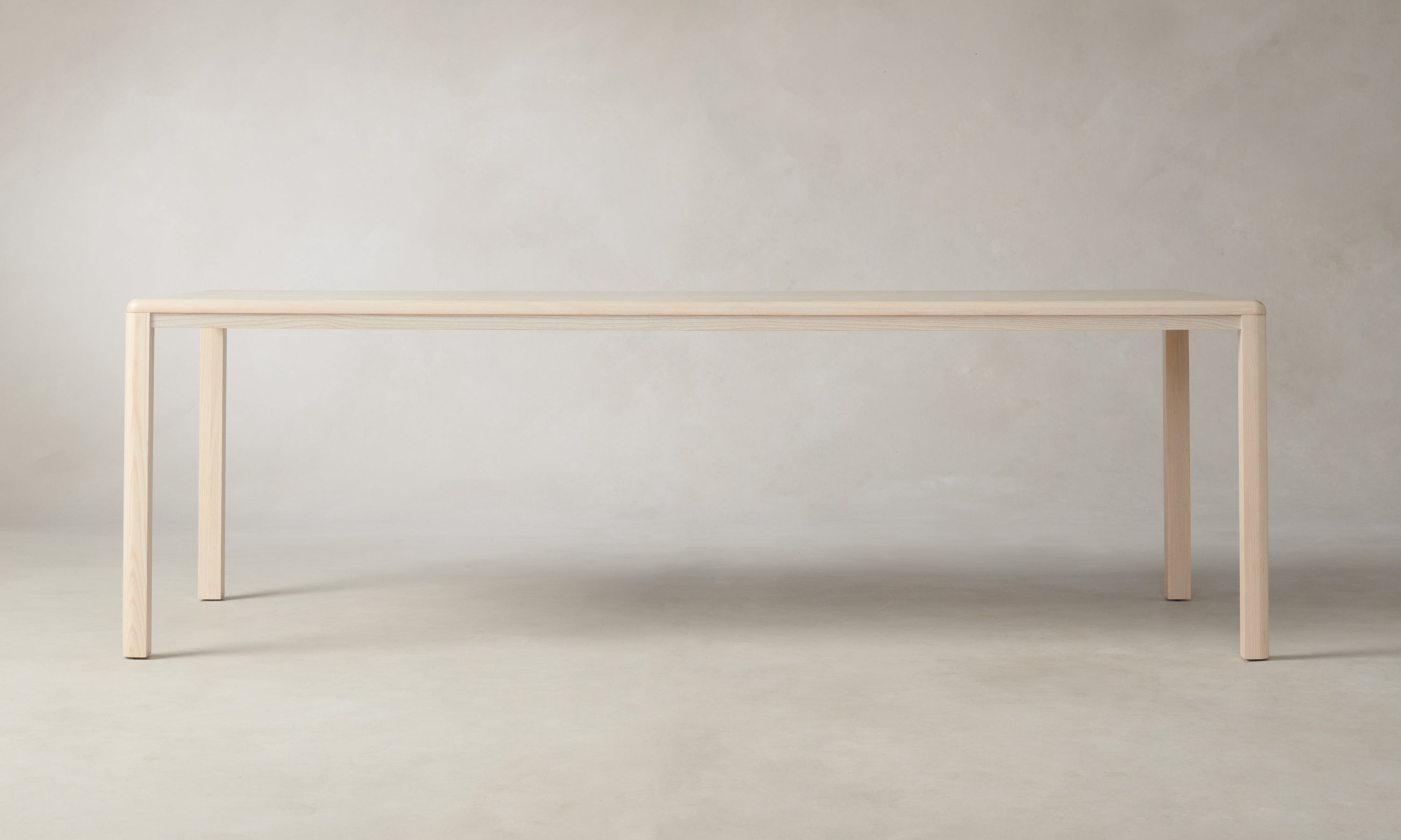 bedford minimalistic wood dining table in white ash wood