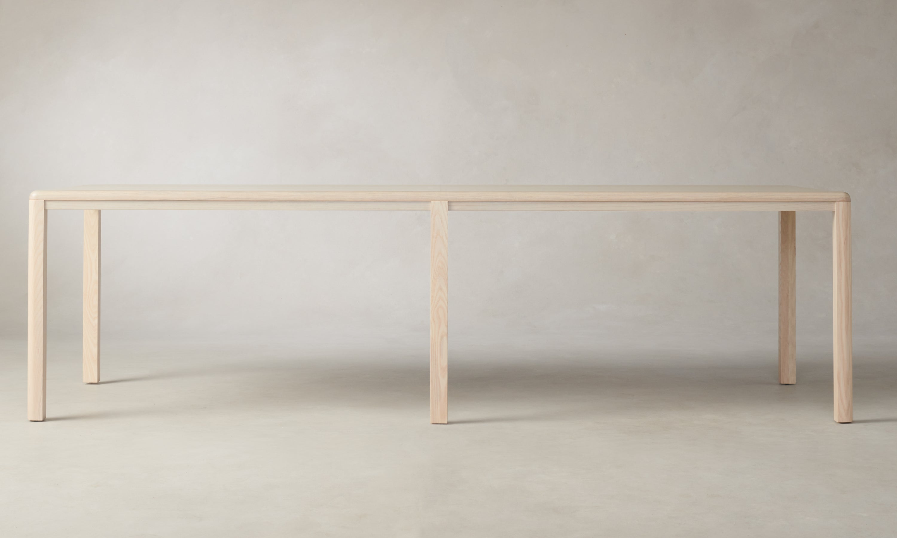 bedford large rectangular wood dining table in white ash wood