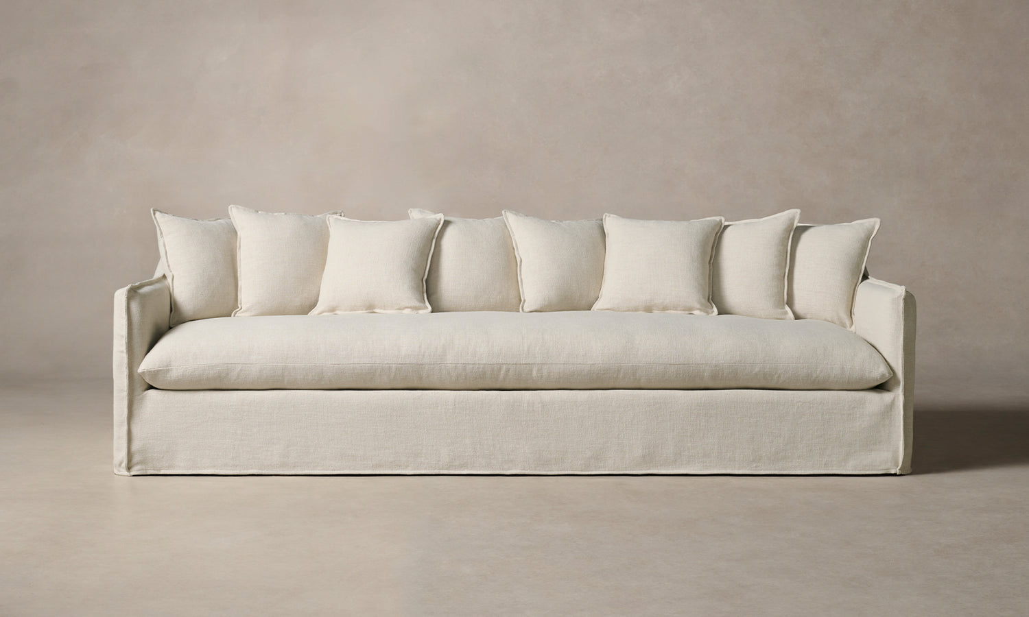 dune off-white linen sofa with cushions