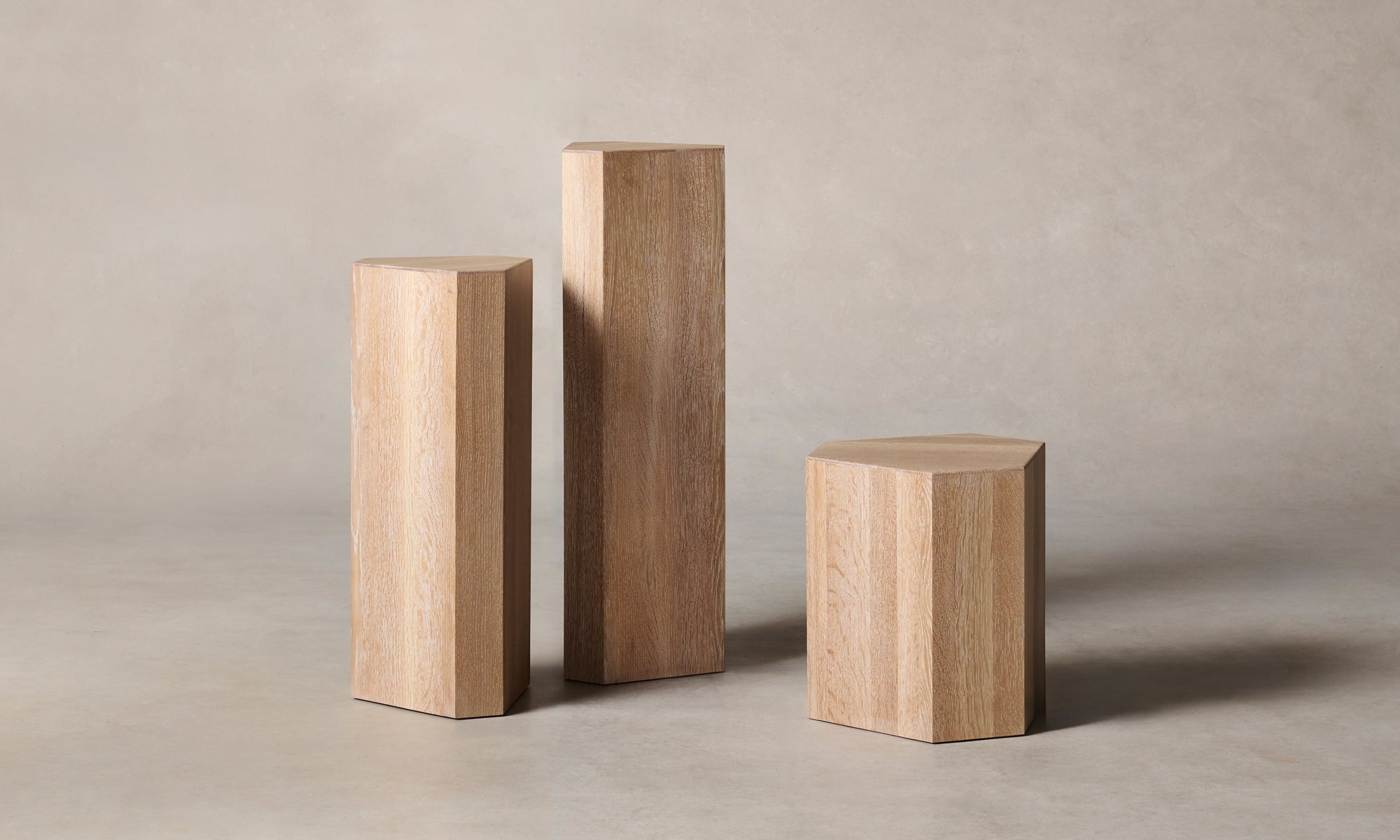 galerie plinths and pedestals in white oak