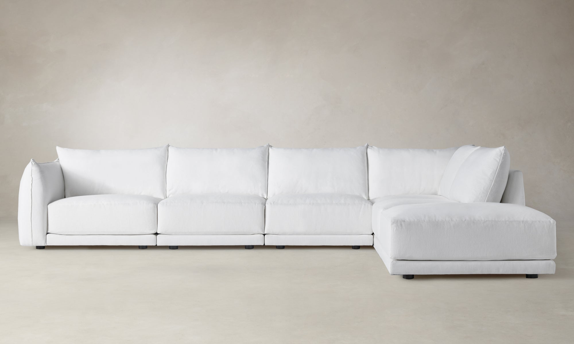 jones modular l-shaped sectional sofa in pure white linen