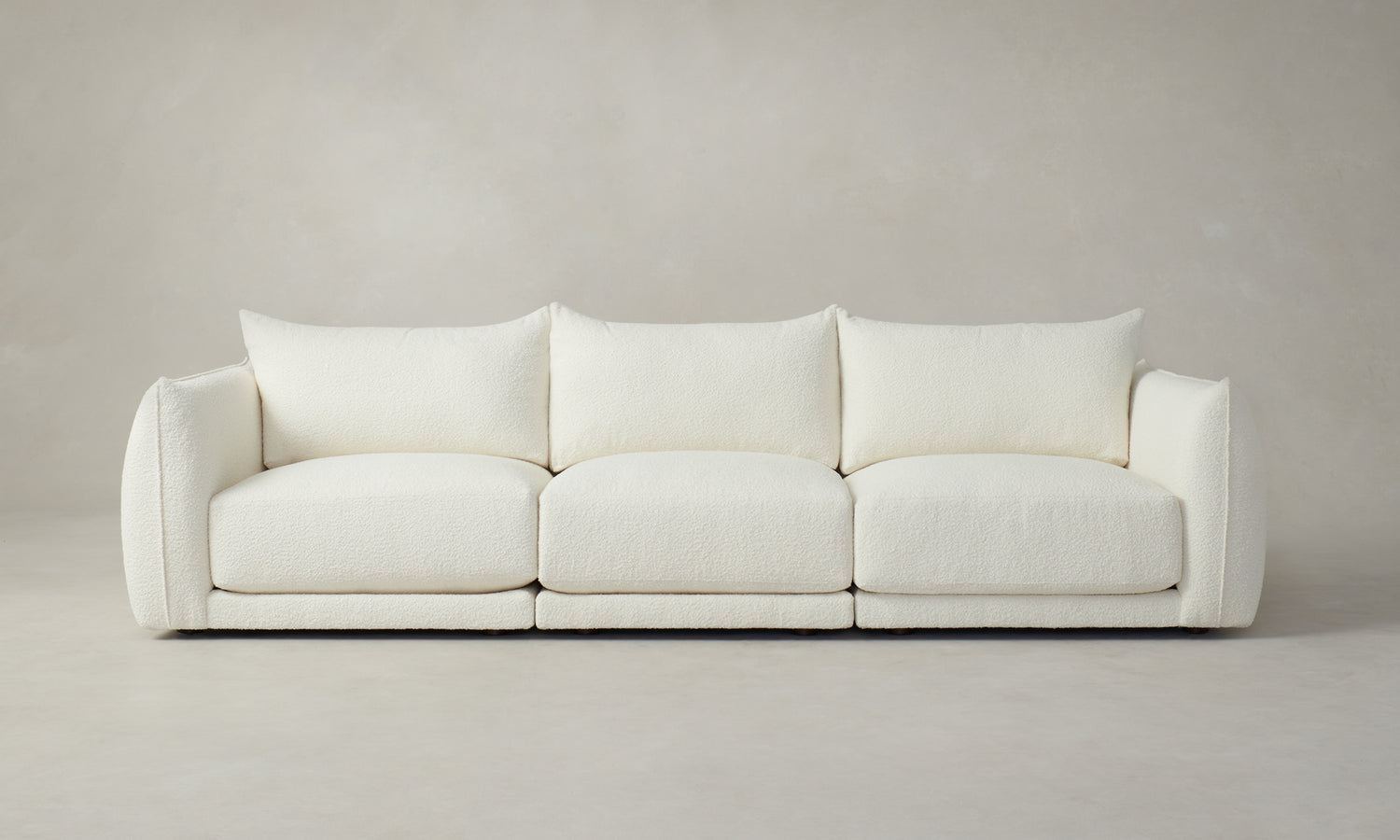 jones modular sofa in white boucle with 3 seats