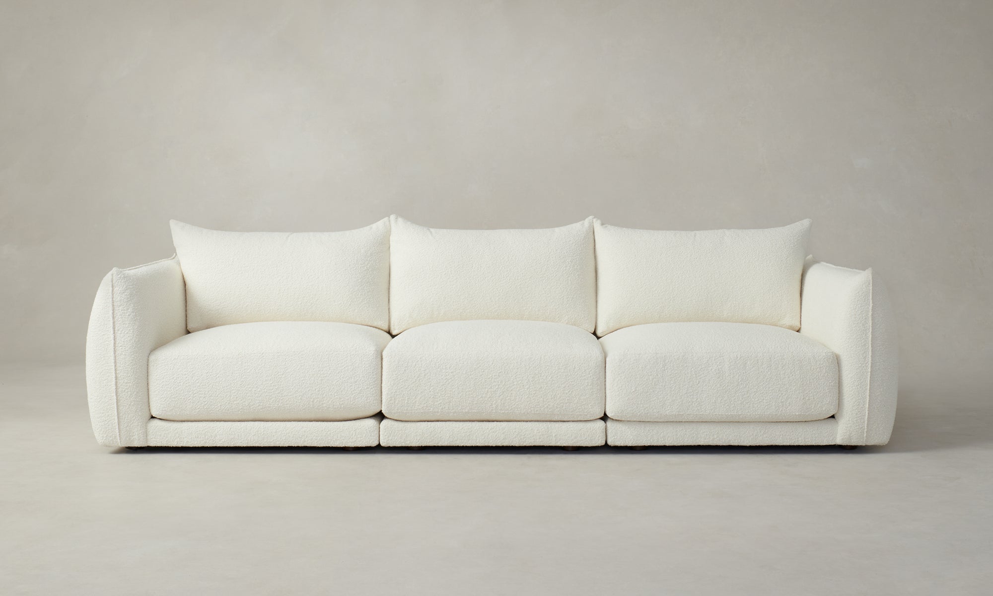 jones modular sofa in white boucle with 3 seats